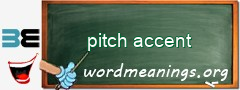WordMeaning blackboard for pitch accent